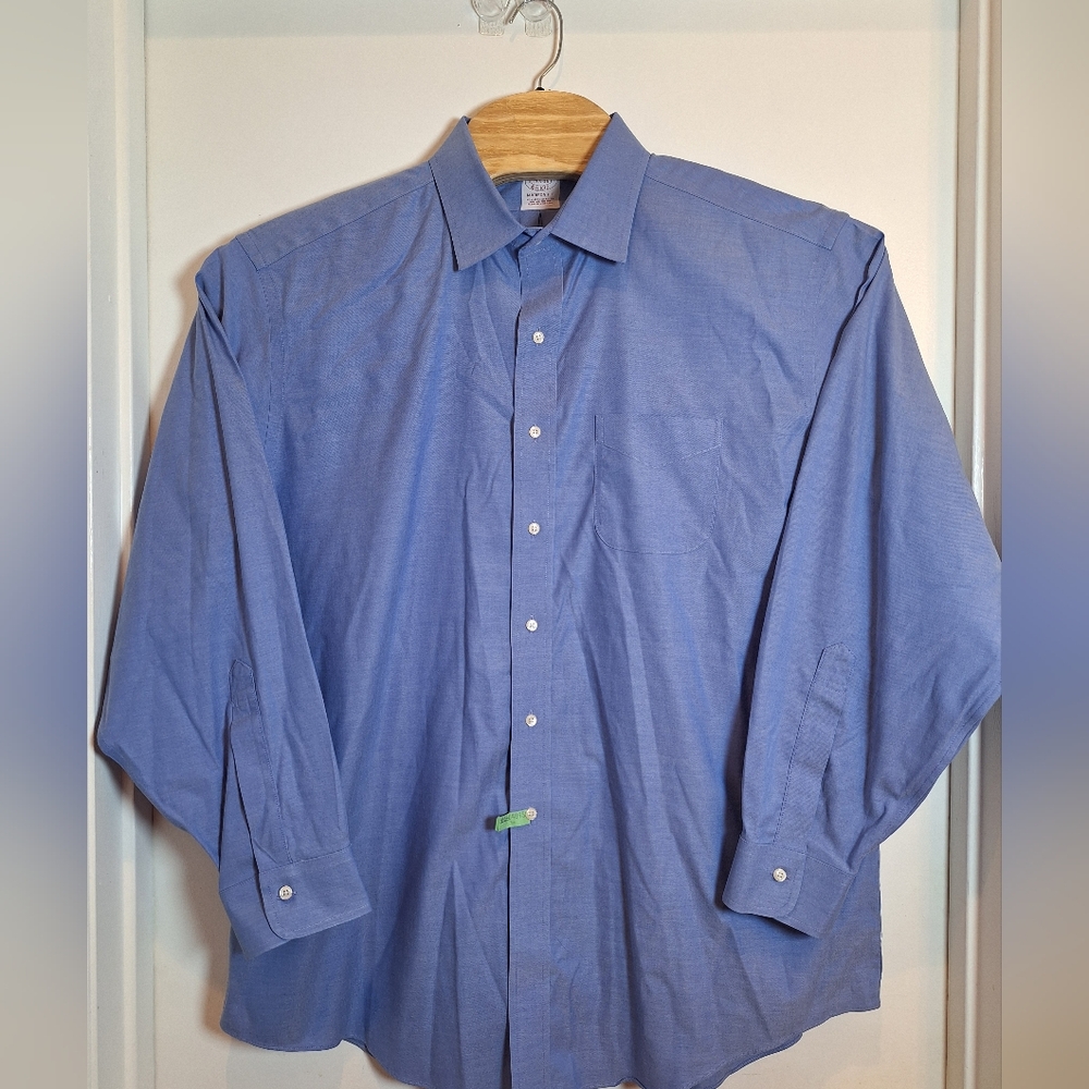 Brooks Brothers Madison‎ 17.5 35 Mens Long Sleeve Blue Oxford Shirt(Lot of 3)